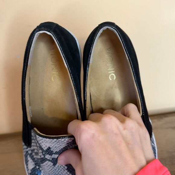 Vionic 356 Midi Snake Print Slip On Shoes Leather Women Flats Size 9.5 - Picture 5 of 7